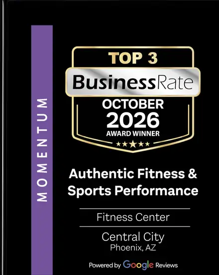BusinessRate Top 3 Fitness Center in Central City, Phoenix, AZ, October 2026 Award Winner: Authentic Fitness & Sports Performance, powered by Google Reviews